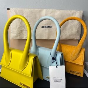 Jacquemus Le Chiquito Moeyen (medium) Bags- Yellow, Blue, Orange w/Dust Bags